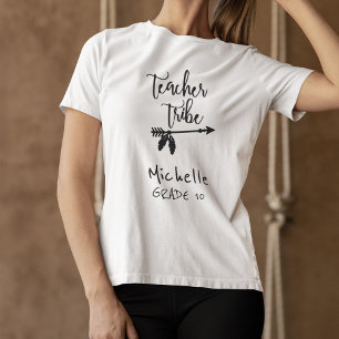 T-shirt Votre nom élève enseignant tribu script tribal