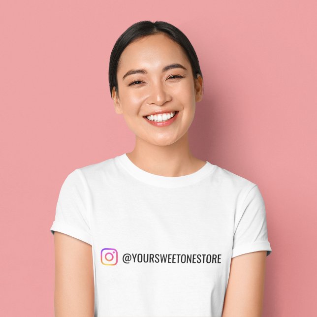 T-shirt Votre nom Instagram & Promo d'icône de médias soci (Créateur téléchargé)