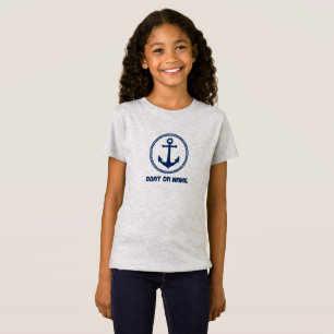 T-Shirt Votre nom ou nom de bateau Ancre de mer Navy Blue