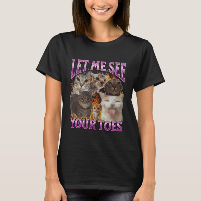 T-shirt Votre orteils drôle chat mème contrefaçon graphiqu (Devant)