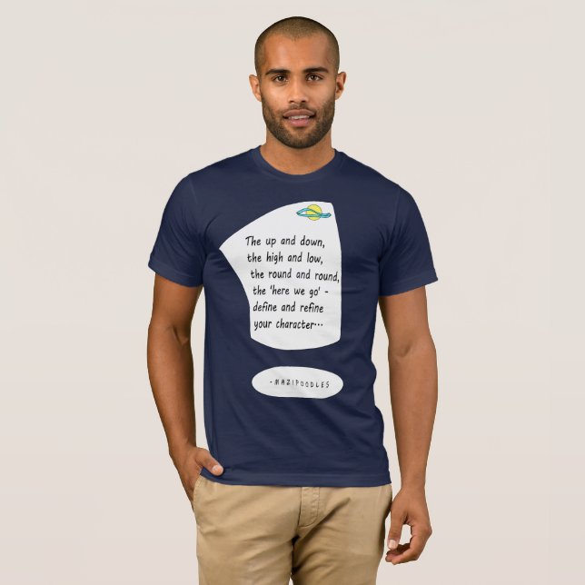 T-shirt Votre personnage - Lettres noires (Devant entier)