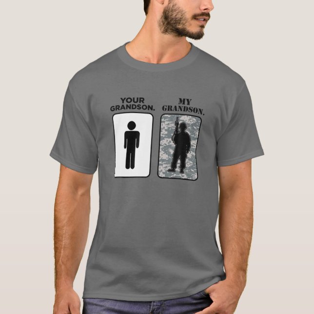 T-shirt Votre petit-fils, mon grand-fils militaire (Devant)