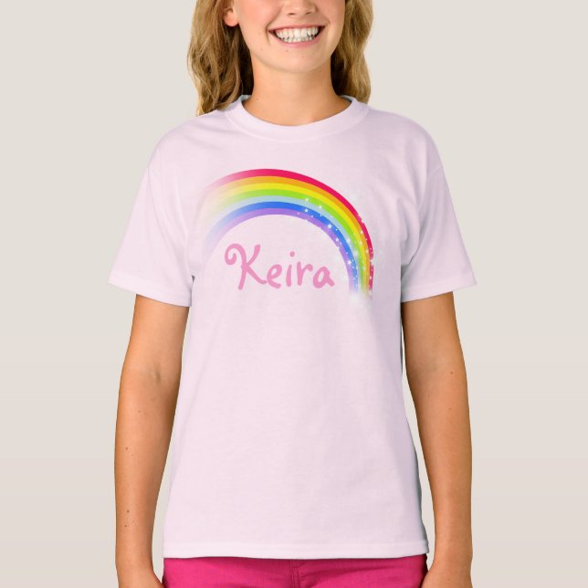 T-shirt Votre propre nom rainbow rose top (Devant)