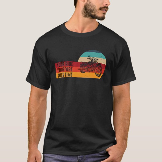 T-shirt Votre Roue Votre Vibe Votre Temps Chopper Vélo Vin (Devant)