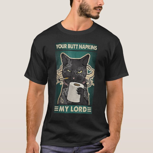 T-shirt Votre Serviette Beurre Mon Seigneur Chat Noir Tato (Devant)
