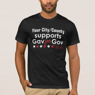 T-shirt Votre soutien Gav de ville/comté du gouvernement