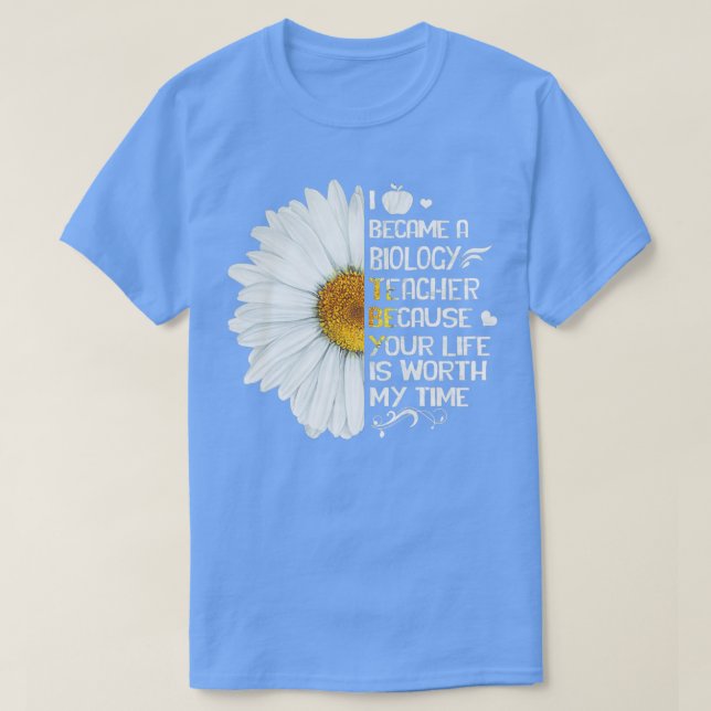 T-shirt Votre vie vaut le coup de mon temps ENSEIGNANT EN  (Design devant)