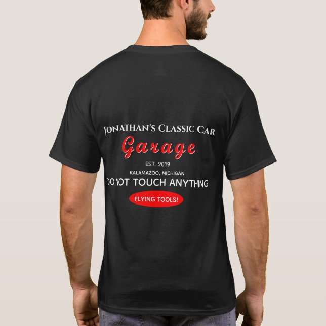 T-shirt Votre voiture de maison Garage Mécanique (Dos)