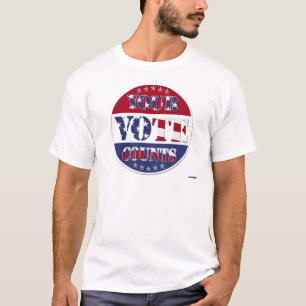 T-shirt VOTRE VOIX COMPTE Rond avec drapeau américain et é