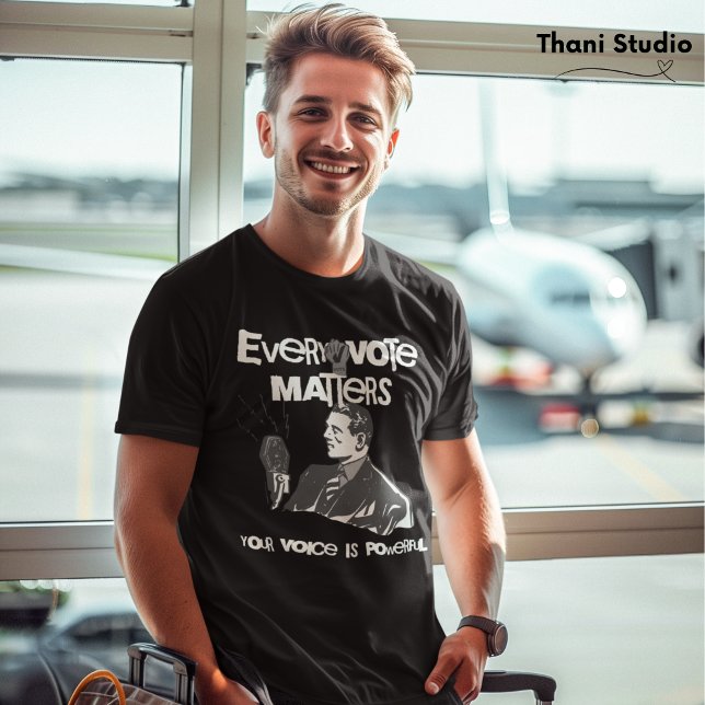T-shirt Votre vote compte élection blanc politique imprimé (Créateur téléchargé)