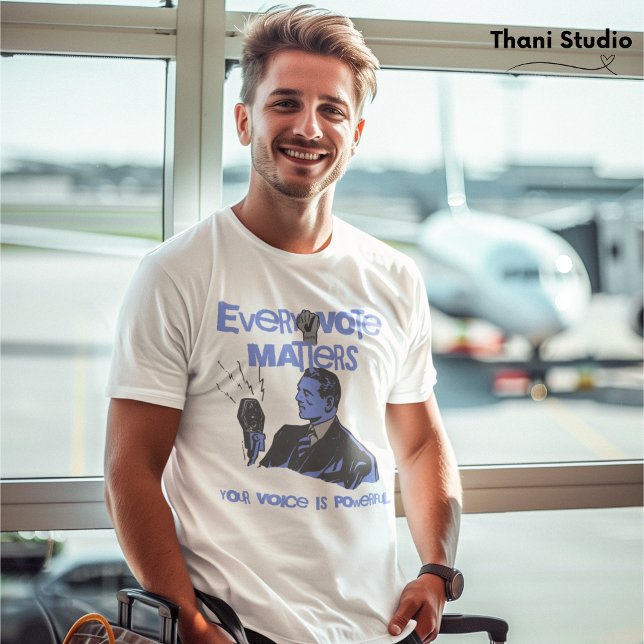 T-shirt Votre vote compte Élection Bleu politique imprimé (Créateur téléchargé)