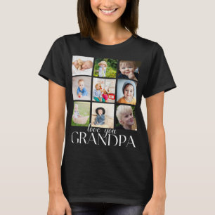 T-shirt Vous aime Grand-père Beau Collage 9 Photos T Shir