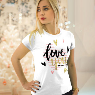 T-shirt Vous aimez   Heureuse Sainte-Valentin Modern Cute 