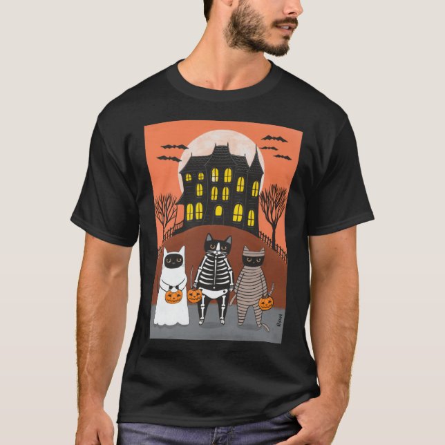 T-shirt Vous allez d'abord Cats rétro ami (Devant)