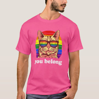 T-shirt Vous Appartenez À Lgbtq Pride Mois Purride Chat Ra