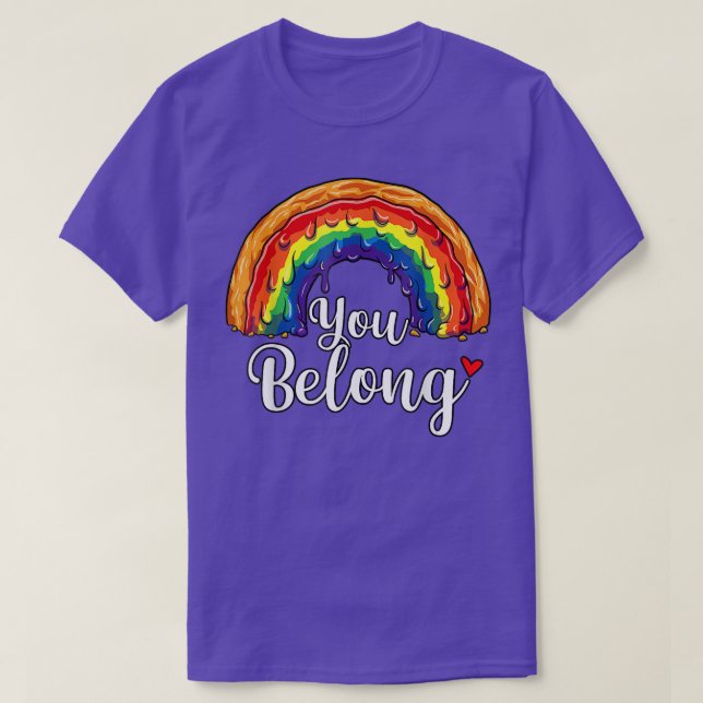 T-shirt Vous appartenez au mois de la fierté LGBT Gay Bi T (Design devant)