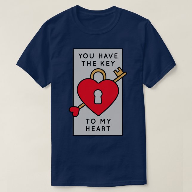 T-shirt Vous avez la clé de mon coeur mignon Badge Valenti (Design devant)