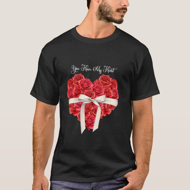 T-shirt Vous avez mon cœur rouge Saint-Valentin (Devant)