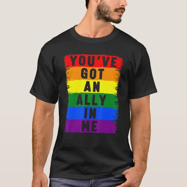 T-shirt Vous avez un allié en moi Lgbt Lesbian Bisexual Pr (Devant)