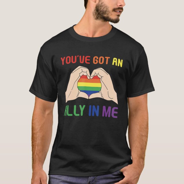 T-shirt Vous avez un allié en moi Lgbt Pride Mois (Devant)