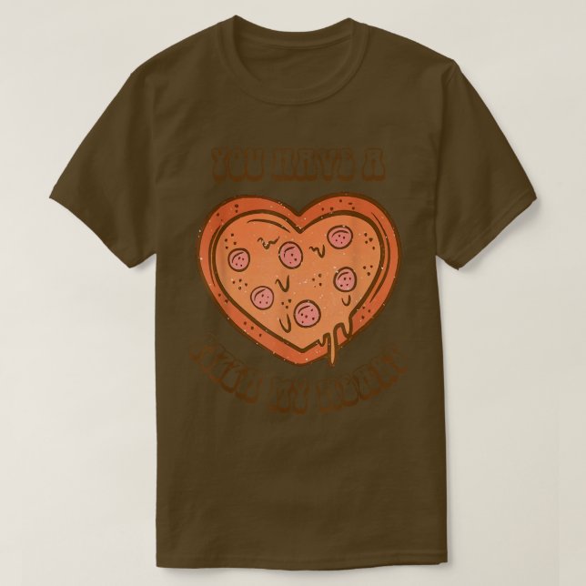 T-shirt Vous Avez Un Amoureux De Pizza Mon Coeur Pizza Coe (Design devant)