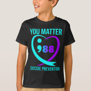 T-shirt Vous Comptez 988 Sensibilisation à la prévention d