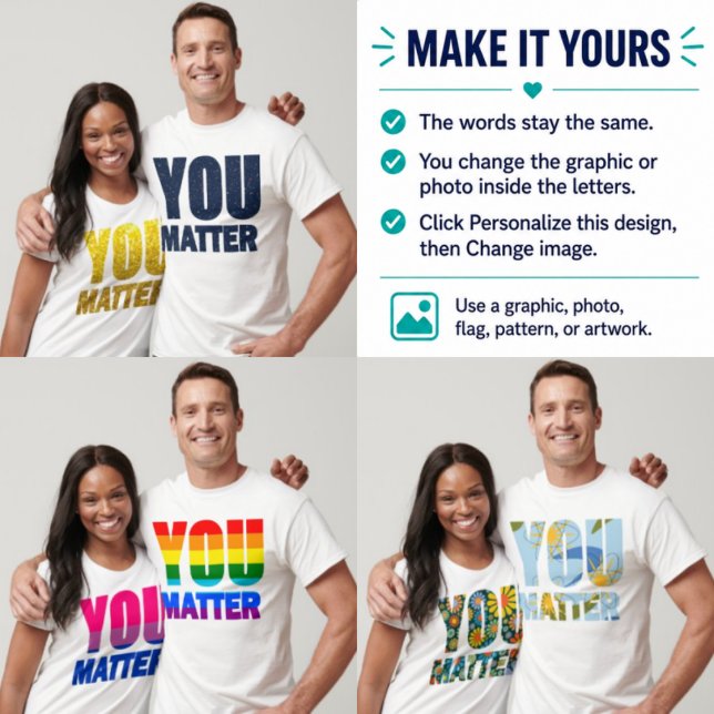 T-shirt Vous comptez Remplissage d'image personnalisée  (Créateur téléchargé)