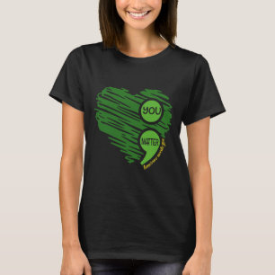 T-shirt Vous Comptez Semicolon Coeur Rétro Santé Mentale A