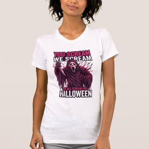 T-shirt Vous criez Nous Halloween Ghostface Couteau Sangla