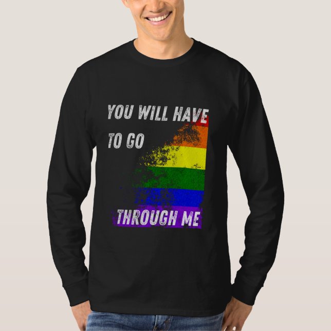 T-shirt Vous Devrez Passer Par Moi Drôle LGBTQ Trans P (Devant)