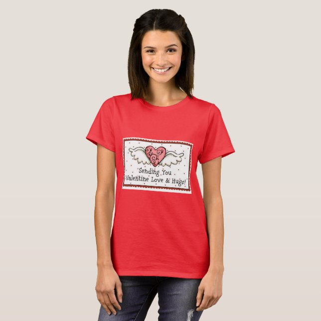 T-shirt Vous Envoyer L'Amour Valentin Et Les Poumons (Devant entier)