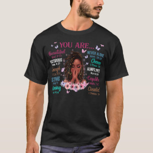 T-shirt Vous Êtes Belle Victorieuse Assez Forte Florale