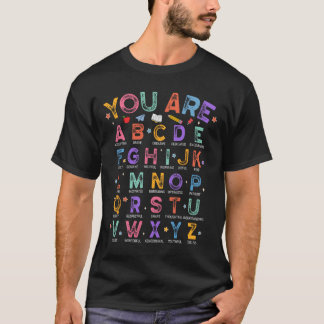 T-shirt Vous êtes des lettres Alphabet Apprendre Abcs Garç