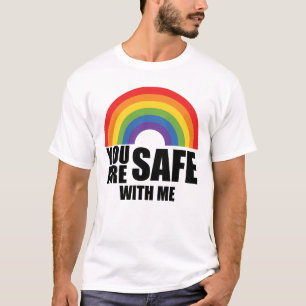 T-shirt Vous Êtes En Sécurité Avec Moi LGBTQ Rainbow Pride