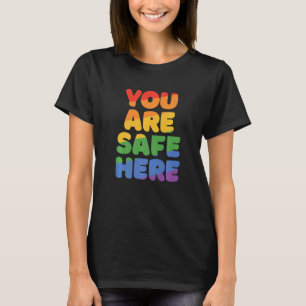 T-shirt Vous Êtes En Sécurité Avec Moi Rainbow Pride Lgbtq