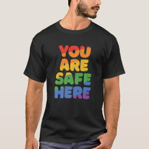 T-shirt Vous Êtes En Sécurité Avec Moi Rainbow Pride Lgbtq