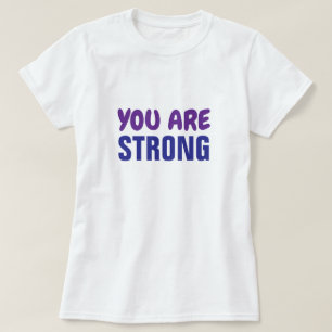 T-shirt Vous êtes Forte Violet Bleu Persist Encourageur