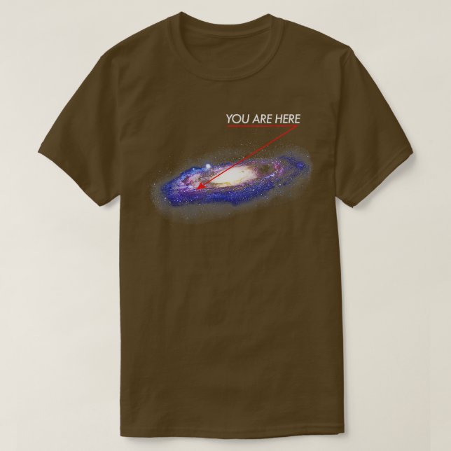 T-shirt VOUS ÊTES ICI chemin laiteux galaxie drôle d'extér (Design devant)