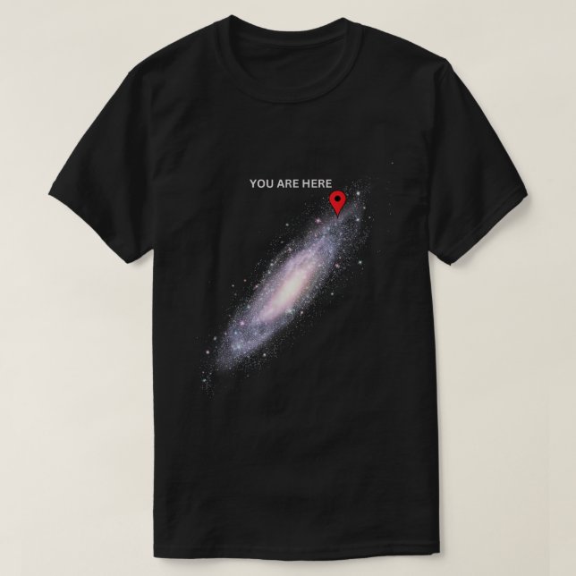 T-shirt Vous êtes ici Galaxy Map Funny Space Shirt (Design devant)
