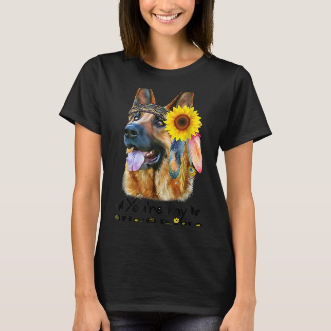 T-shirt Vous Êtes Mon Berger Allemand Sunshine &amp Sunflo (Devant)