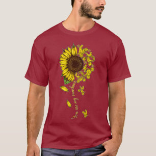 T-shirt Vous Êtes Mon Sunshine Motorcycle Sunflower Hippie