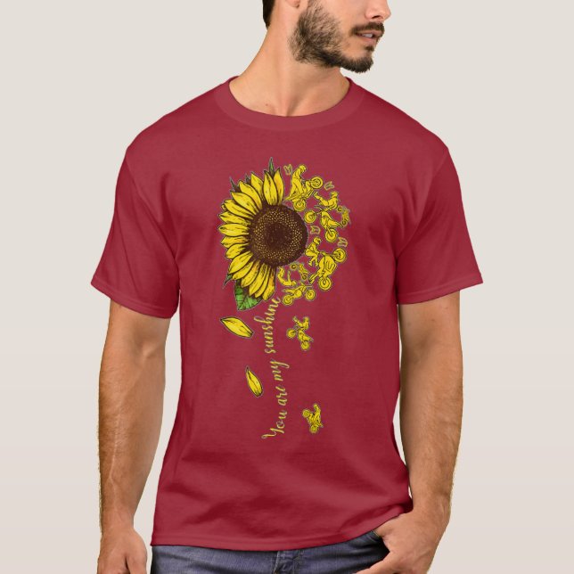 T-shirt Vous Êtes Mon Sunshine Motorcycle Sunflower Hippie (Devant)