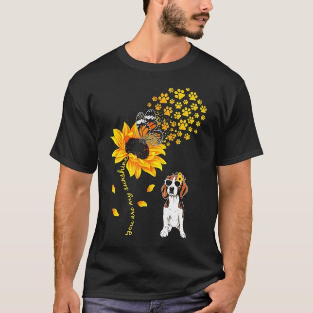T-shirt Vous Êtes Mon Sunshine Sunflower Beagle Pour Homme (Devant)