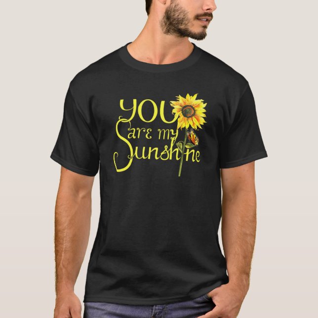 T-shirt Vous Êtes Mon Sunshine Tournesol Papillon (Devant)