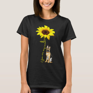T-shirt Vous êtes My Sunshine Sunflower German Shepherd Ma