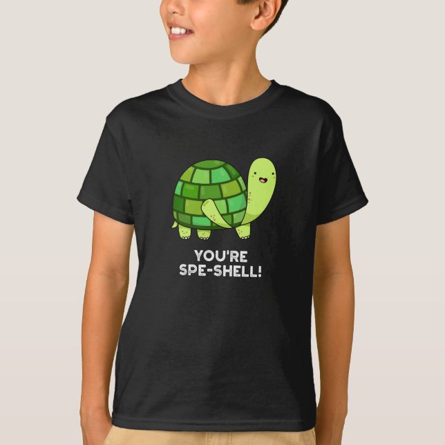 T-shirt Vous êtes Spe-shell Funny Tortoise Pun Dark BG (Devant)