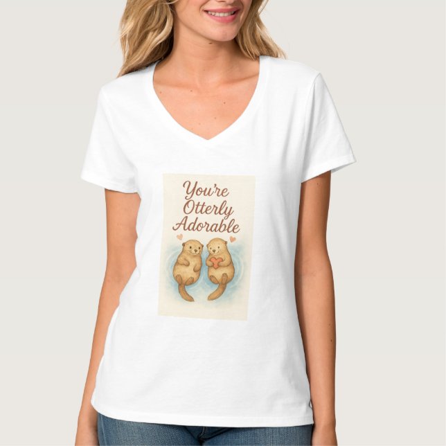 T-shirt Vous êtes tout simplement adorable – Douces loutre (Devant)