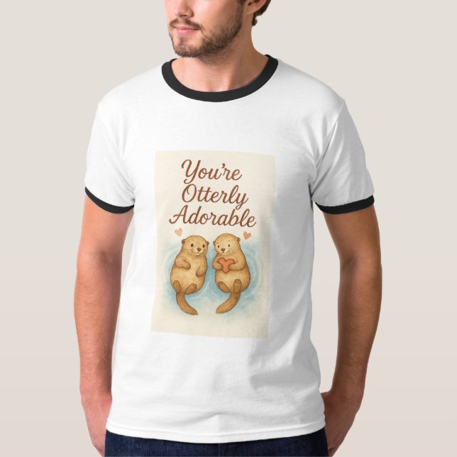 T-shirt Vous êtes tout simplement adorable – Loutres aquar (Devant)