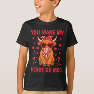 T-shirt Vous faites aller mon cœur vers Moo Saint-Valentin