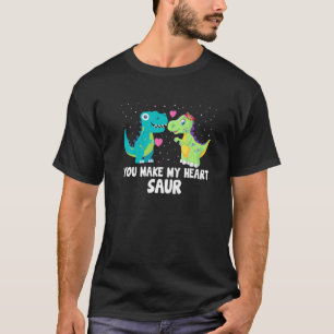 T-shirt Vous Faites De Mon Coeur Saur Cute Dinosaur Valent